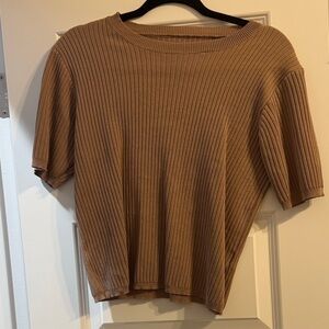 Ribbed Tan Women's Top